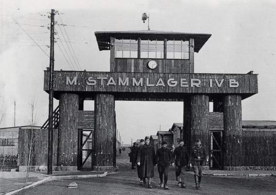 Mühlberg, a német haláltábor bejárata - 1944. (Dr. Slachta Krisztina gyűjtése)
